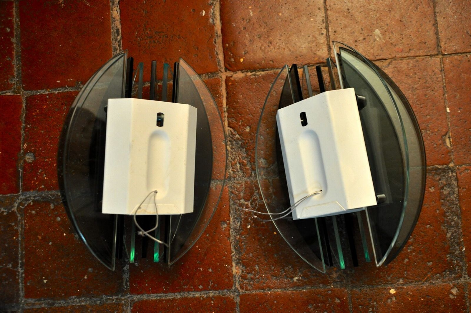 Pair Of Veca Sconces, Two Tone Murano Glass, Italy, 1960s photo furniture