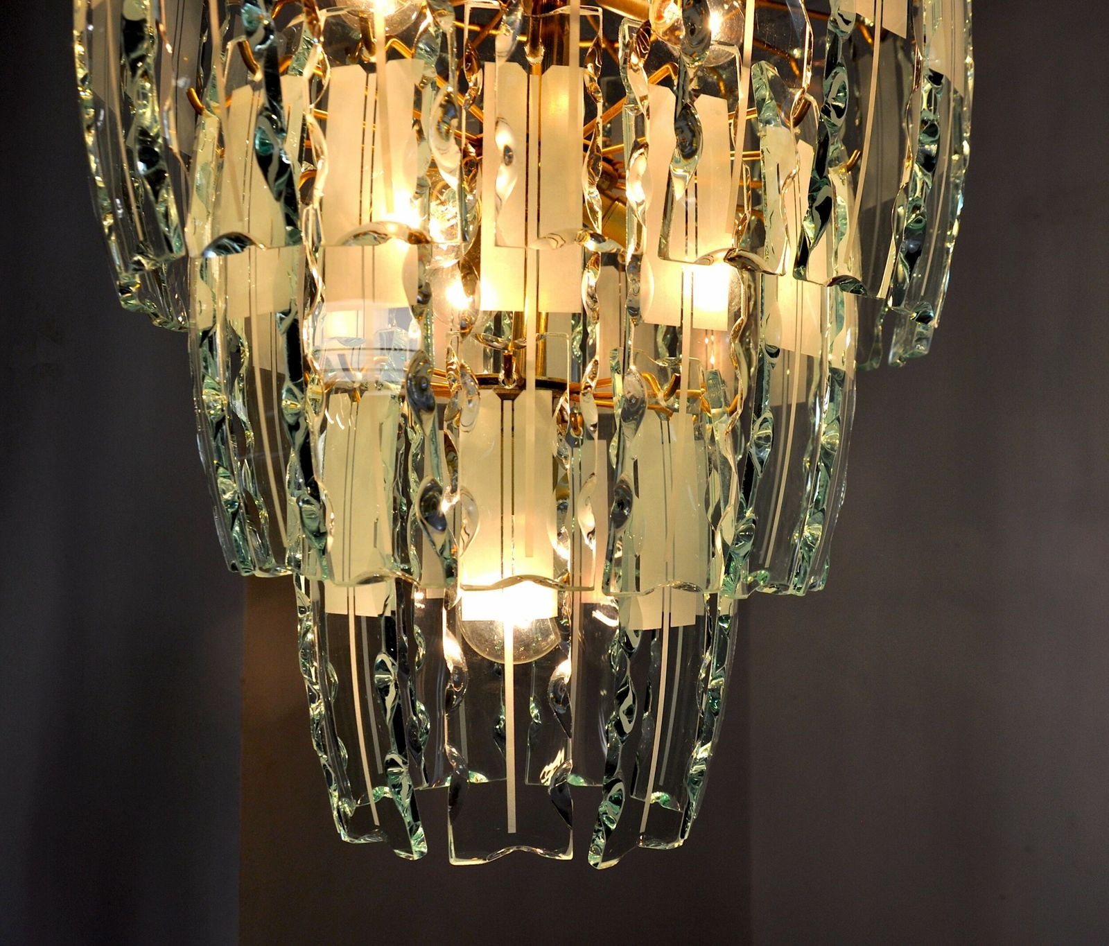 Zero Quattro Chandelier, 3 Levels, Murano Glass Italy 1970 photo for sale