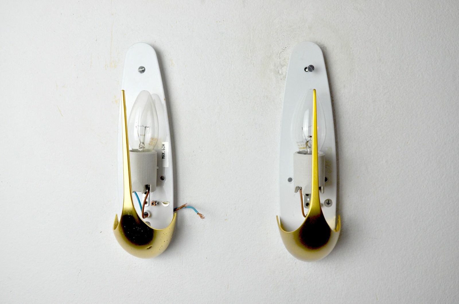 Pair Of "Ears Of Corn" Sconces Idearte Spain 1980 photo for sale