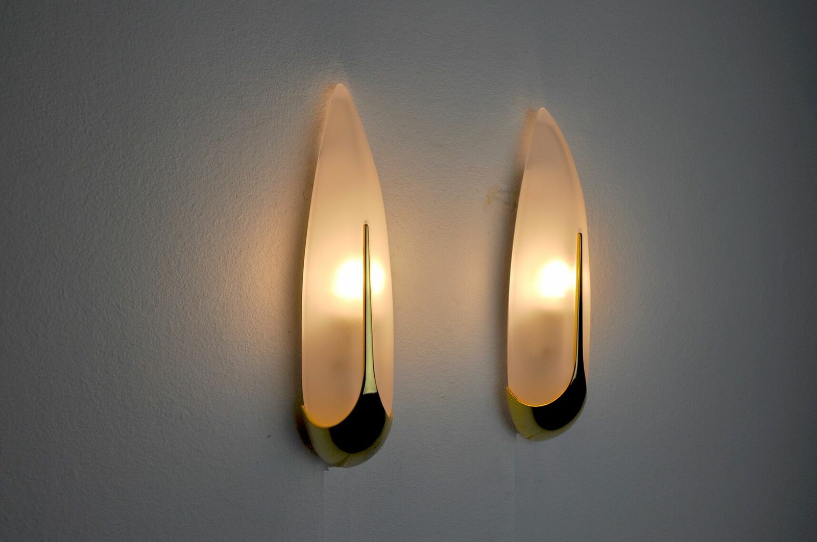 Pair Of Idearte "épis" Sconces, Glass And Metal, Spain 1980 photo buy