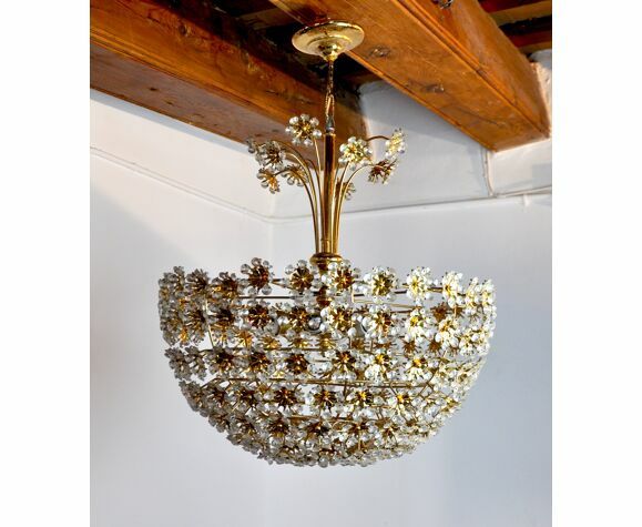 Floral Chandelier In Cut Crystals By Bakalowits And Söhne, Austria, 1970 photo furniture