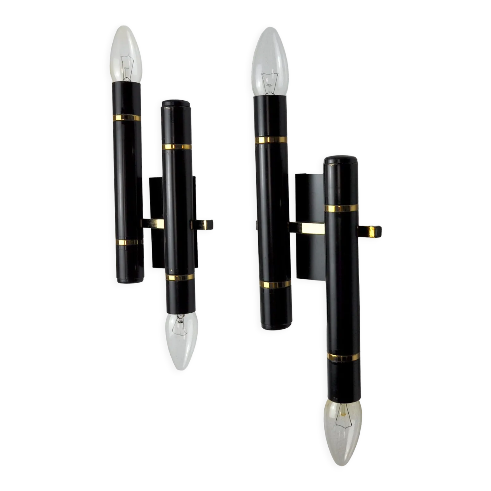 Pair Of Tubular Sconces From The Sciolari House, Italy, 1970s