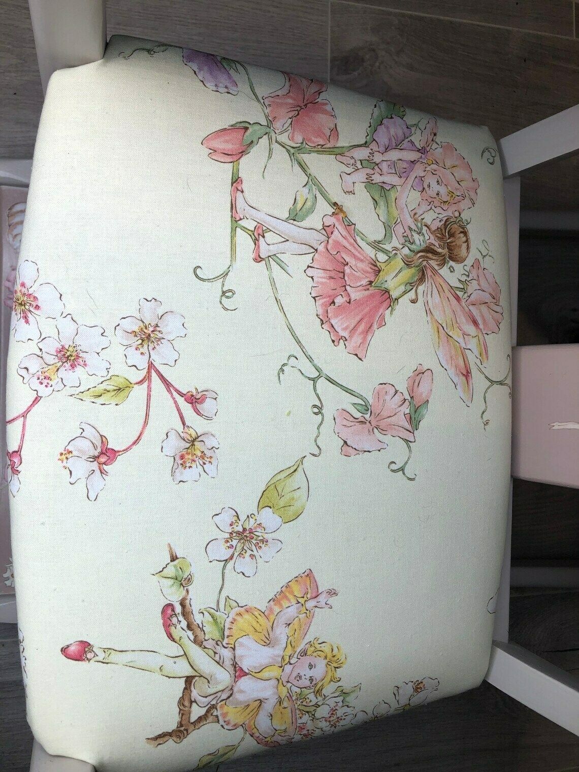 photo furniture Children’s Chair – Re Upholstered – Upcycled – Vintage – Nursery Furniture   Children’s Rocking Chair Painted Furniture  Fairy Theme