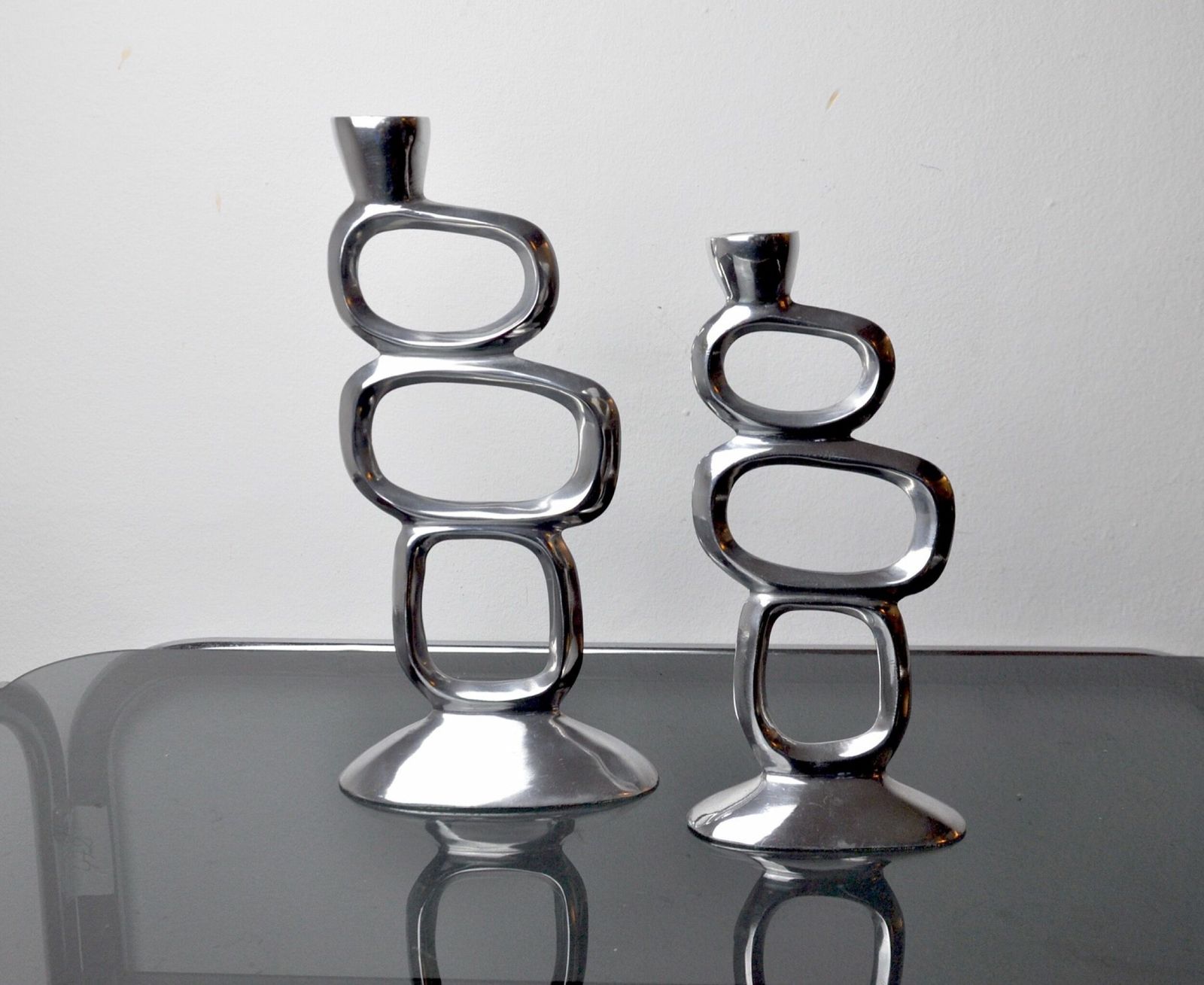Pair Of Circle Candlesticks By Matthew Hilton, England, 1980 photo furniture