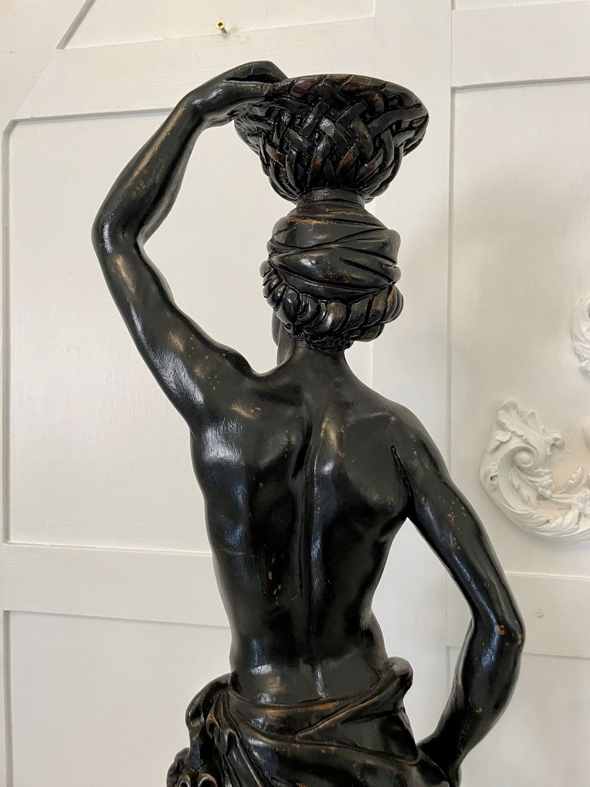 Fine Pair Of Antique Carved Ebonised Figures photo furniture