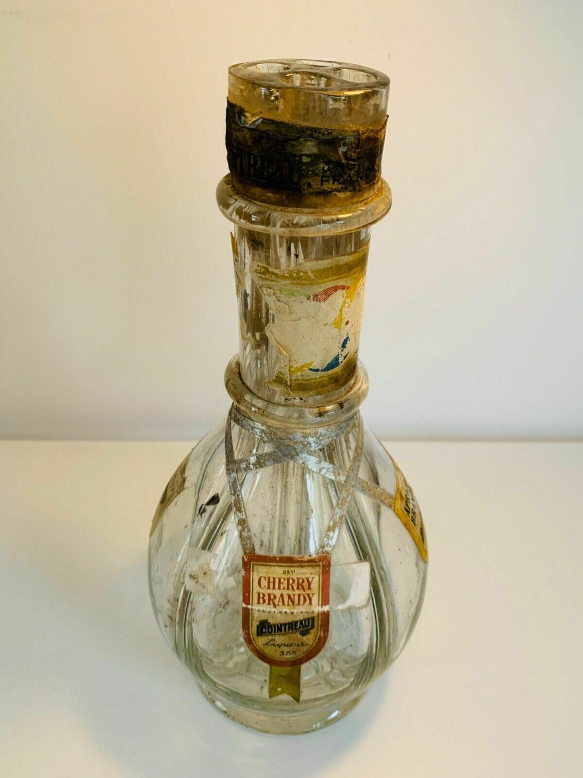 Rare & Unusual Four Chamber Glass Liqueur Bottle Cointreau 1960s photo furniture