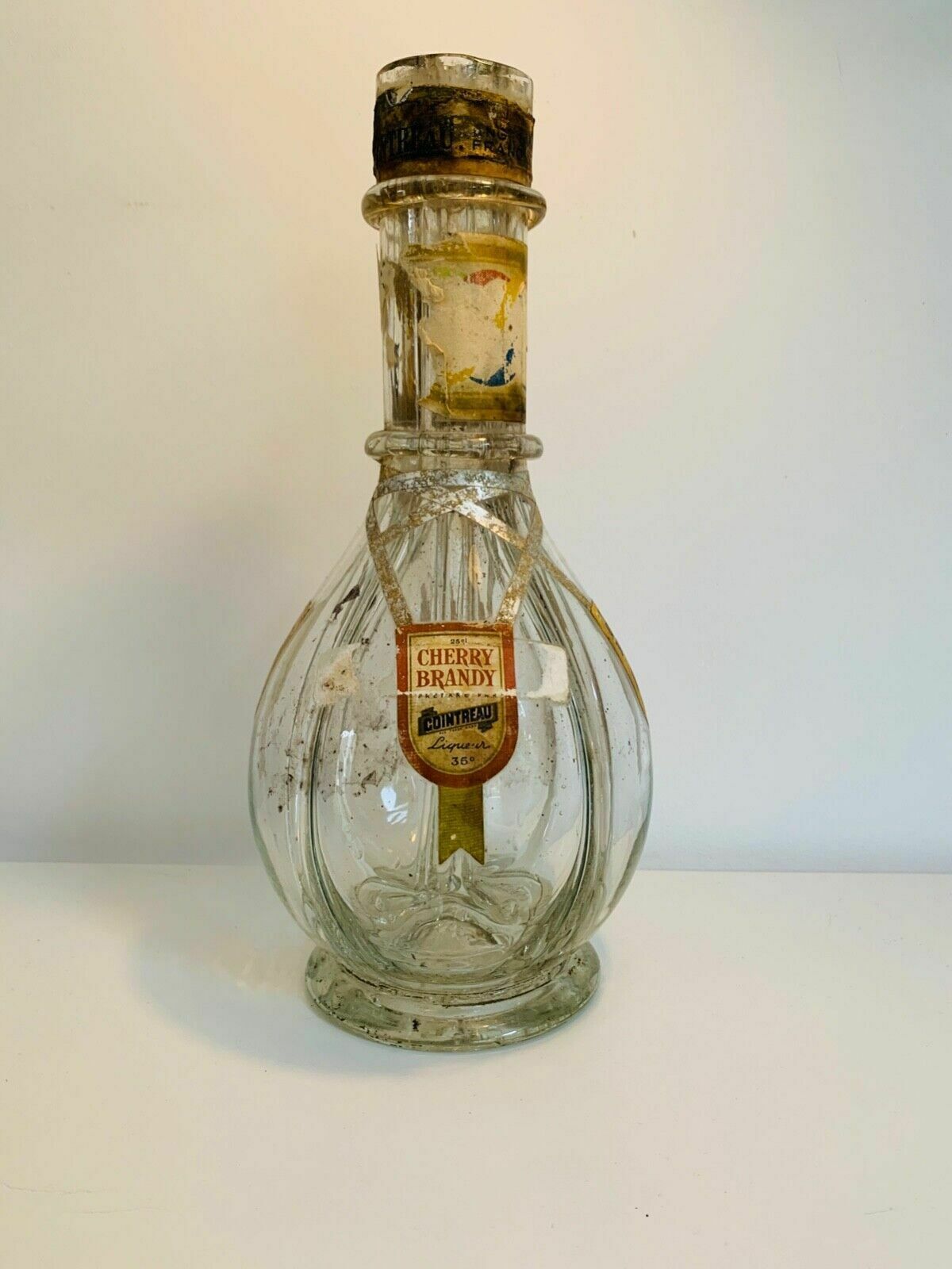 Rare & Unusual Four Chamber Glass Liqueur Bottle Cointreau 1960s photo vinterior