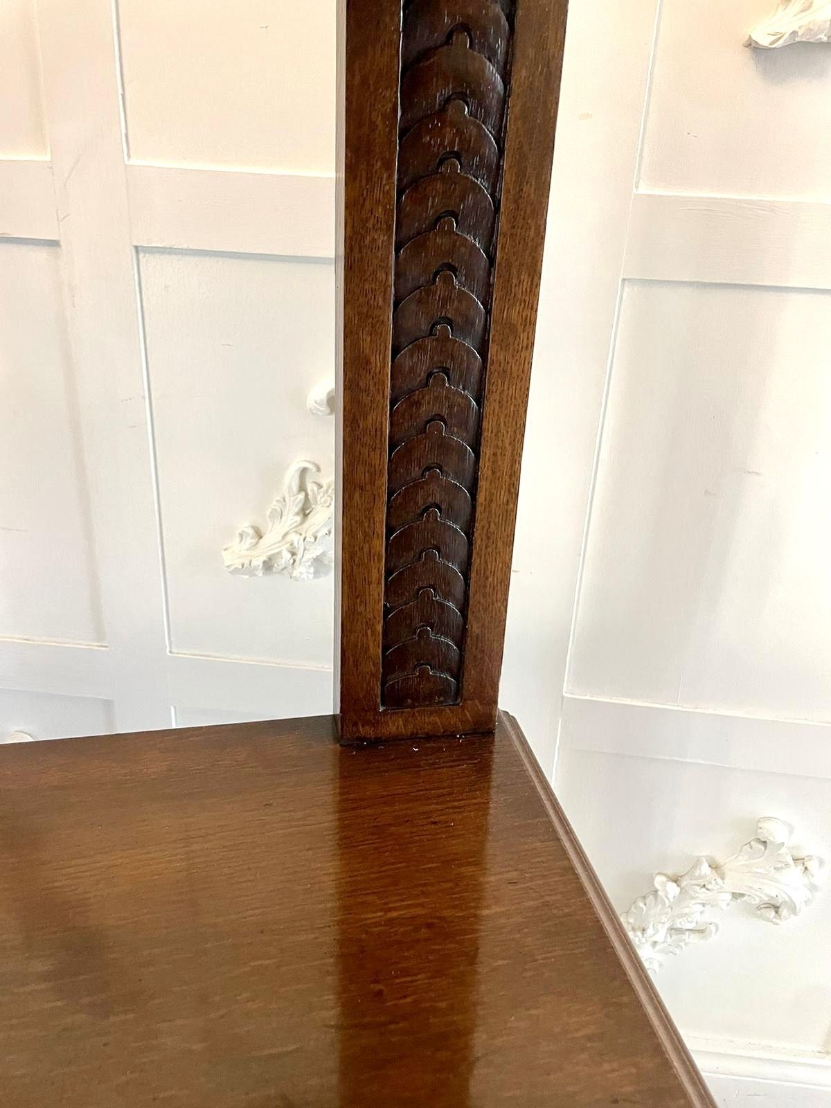 1795.0 Quality Antique Carved Oak Dumbwaiter photo