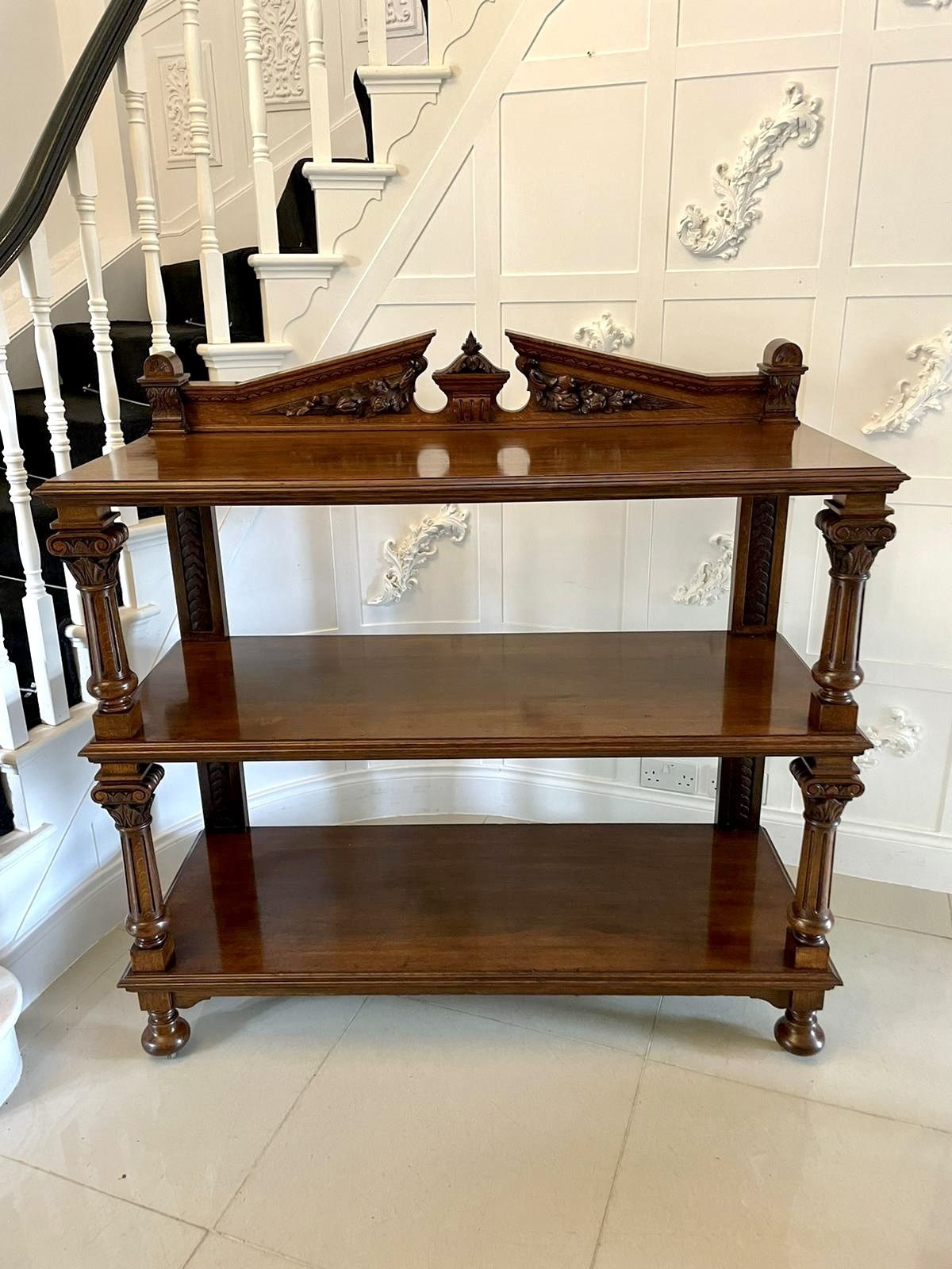 photo buy Quality Antique Carved Oak Dumbwaiter