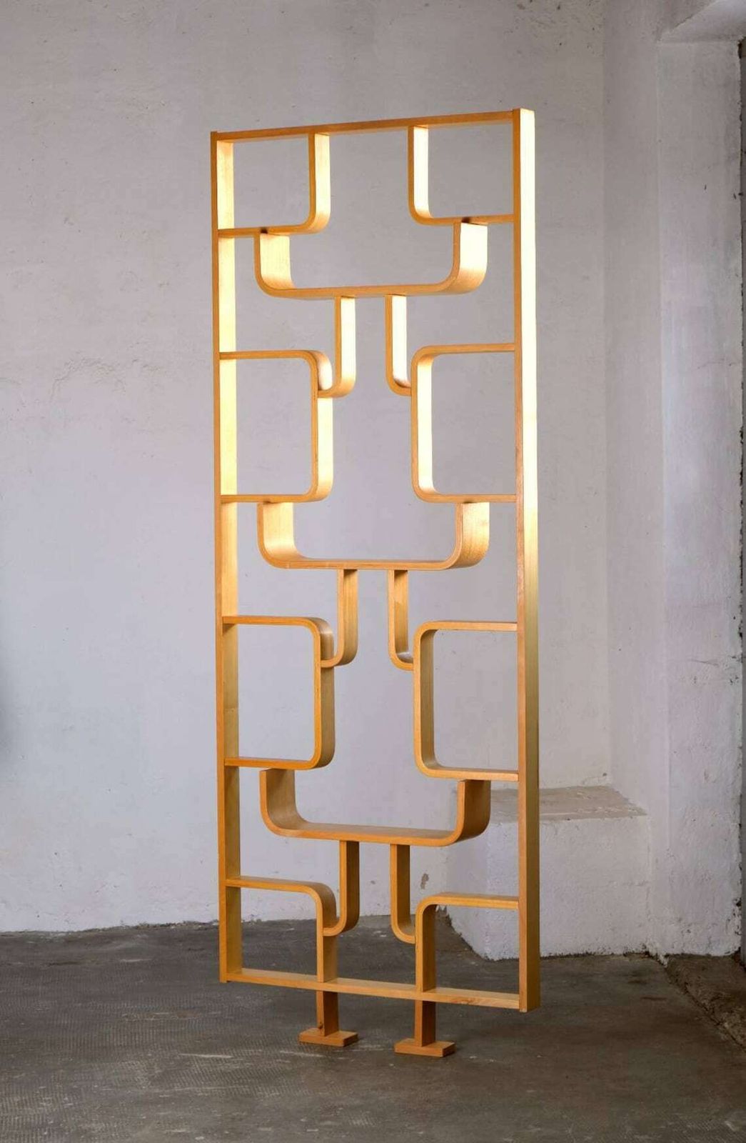 Mid Century Room Divider / Room Divider In Light Wood By Ludvik Volak Incl. Mounting Material photo for sale