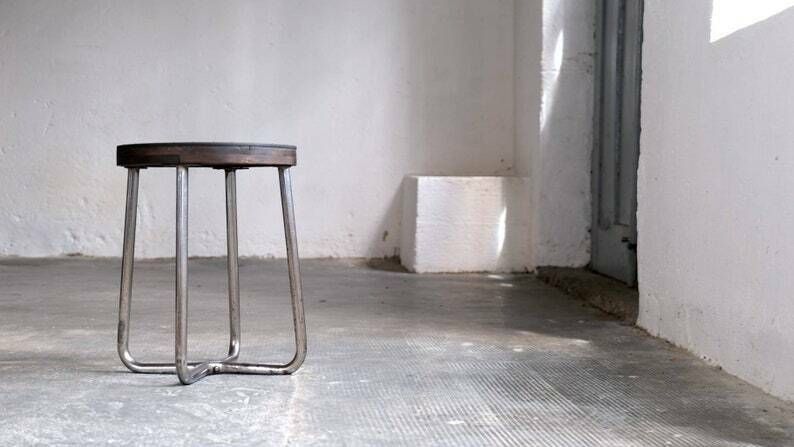 Round Bauhaus Stool In Chromed Tubular Steel, B77 Design photo furniture