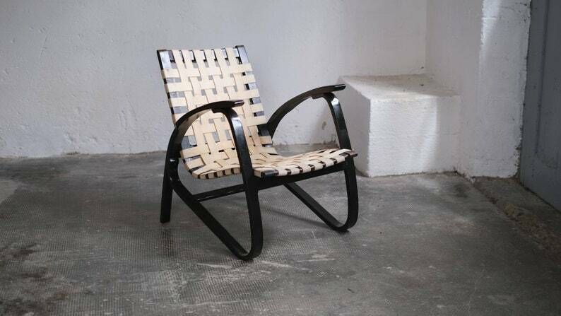 photo for sale Art Deco Bentwood Armchair By Jan Vanek, 30s (1 Of 2)