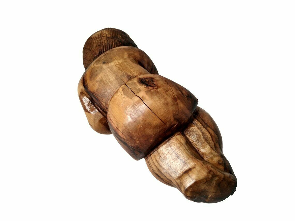 photo for sale Hand Carved Olive Wood Baby Jesus Figurine, Vintage Holy Land Christian Souvenir, Christmas Nativity Figure