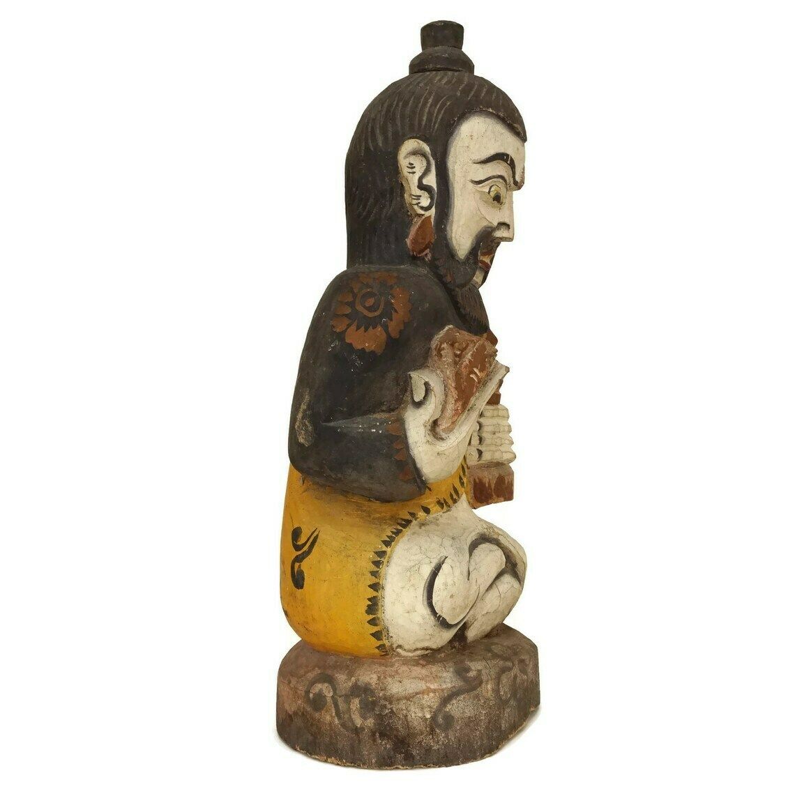 Hindu God Carved Wood Temple Figurine, Bali Souvenir Statue, Spiritual Asian Home Decor photo 69.0