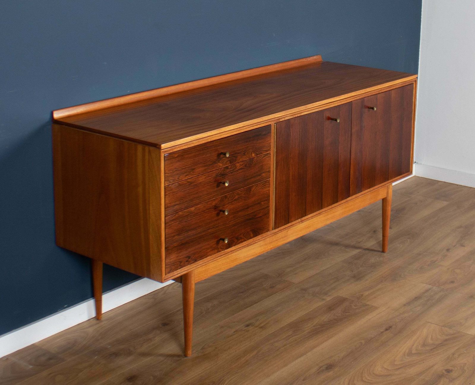 Retro Mid Century 1960s Robert Heritage Archie Shine Short Teak & Rosewood Sideboard photo Furniture