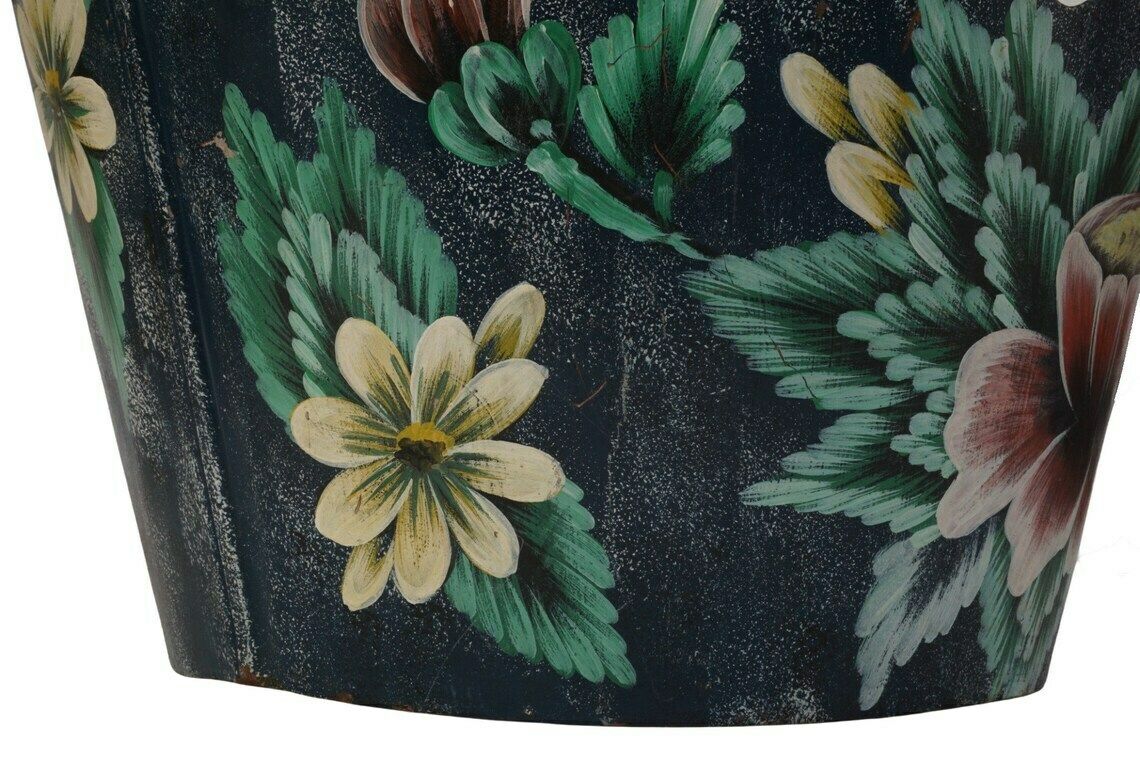 photo for sale French Tole Planter Cache Pot, Vintage Hand Painted Monteith Wine Bottle Chiller