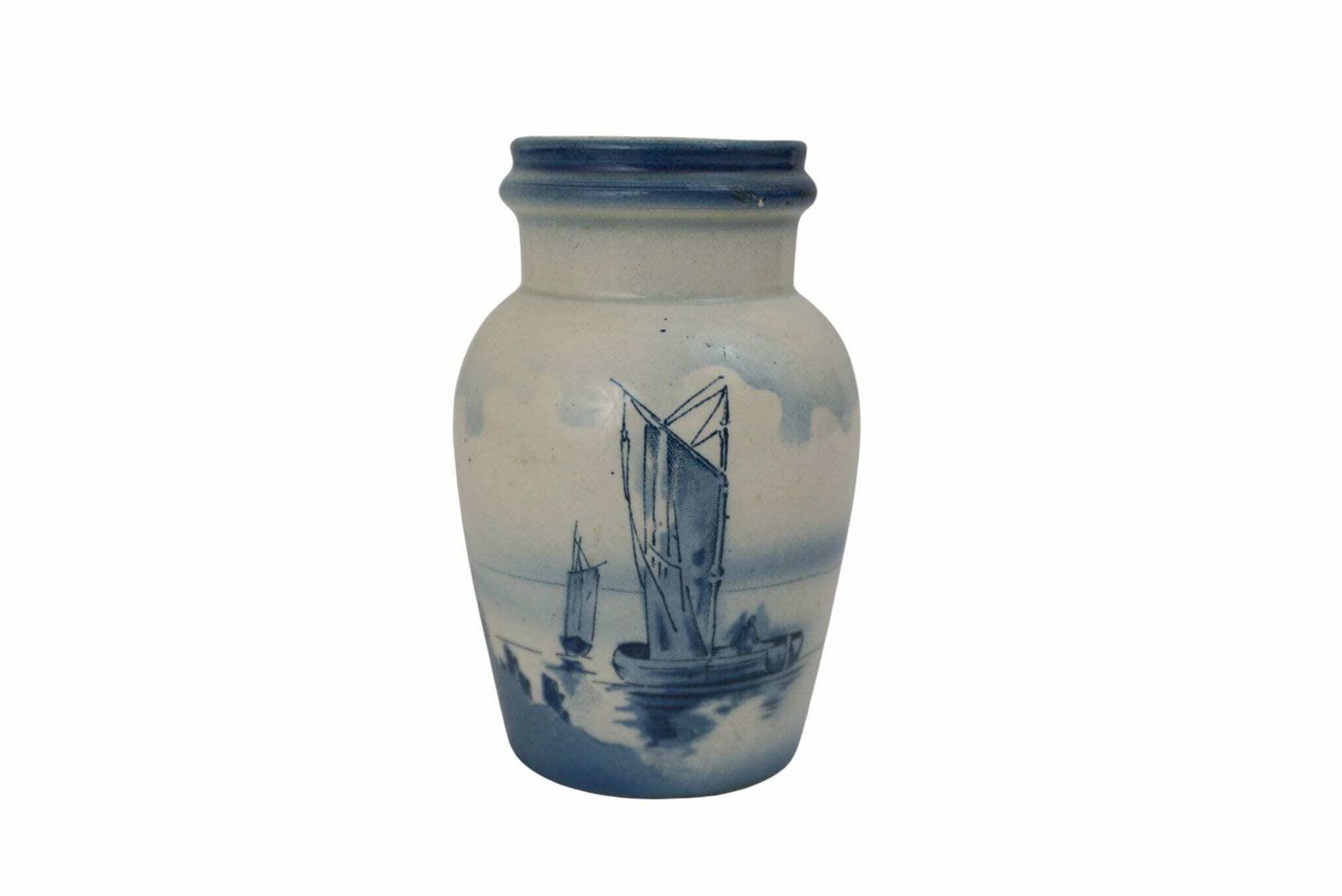 Antique French Mustard Pottery Pot, K&G Luneville Condiment Jar photo Home Decor