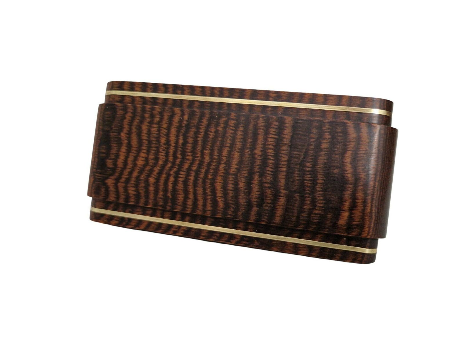 French Art Deco Macassar Ebony And Brass Ink Blotter, Antique Wood Desk Accessory photo Home Decor