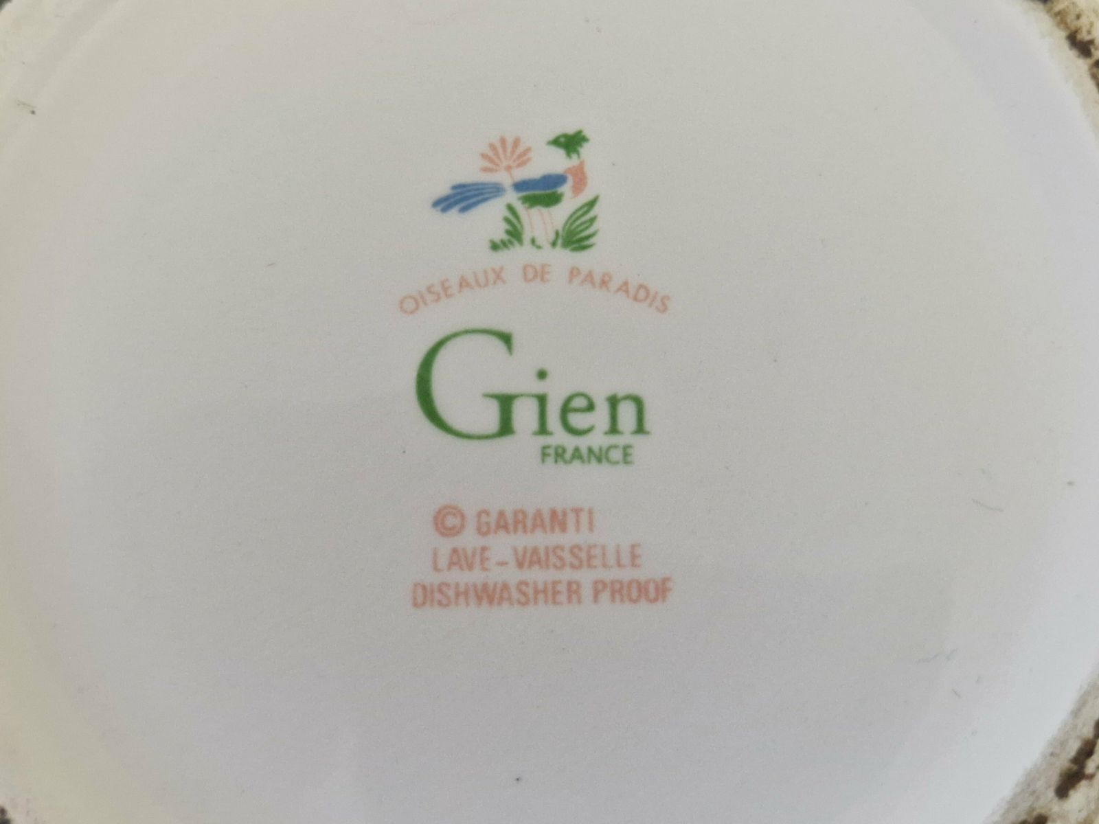 photo for sale Gien Ceramic Candy Dish With Birds Of Paradise, French Faience Lidded Jewelry Box