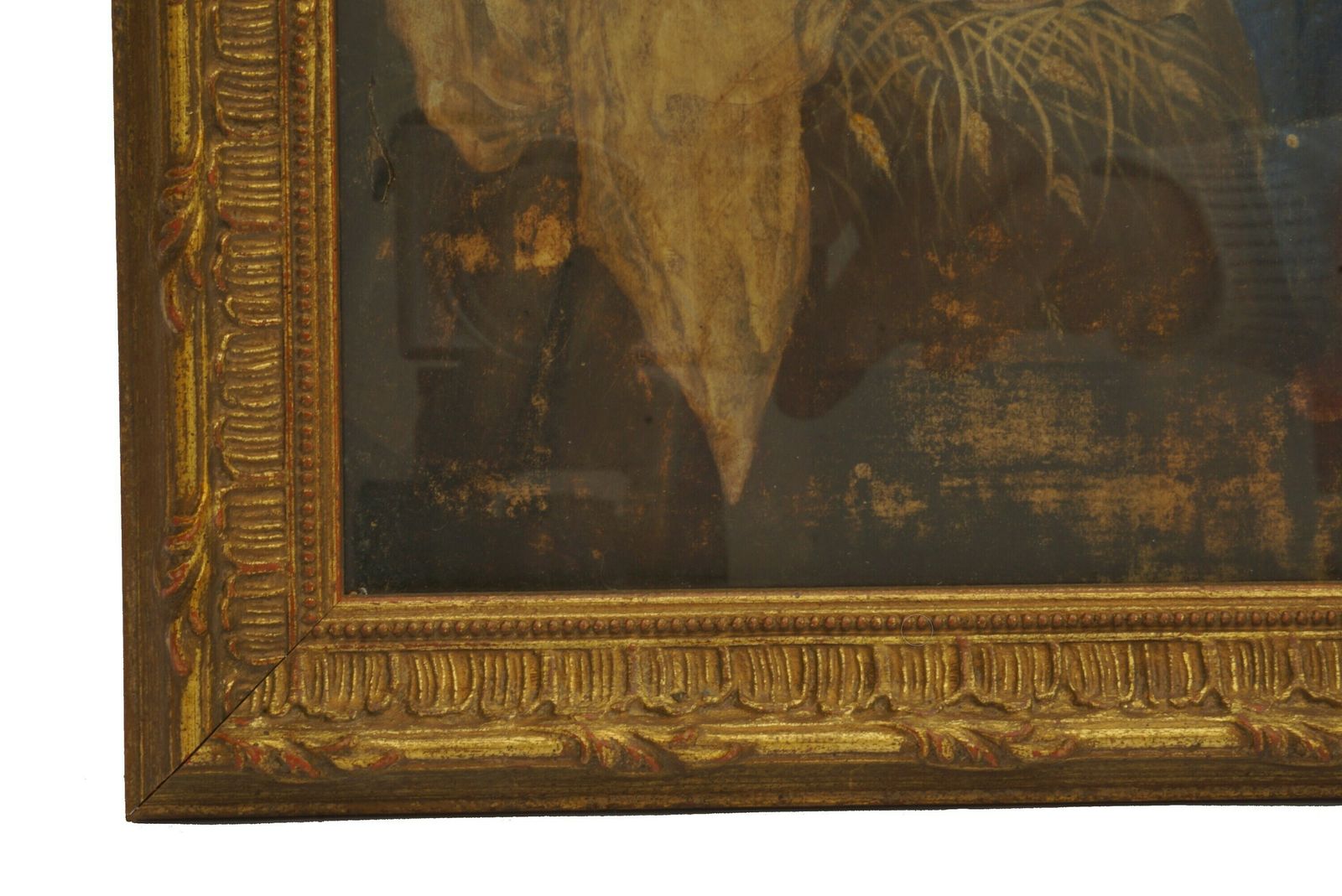 photo furniture Antique Christmas Nativity Scene Painting, 18th Century French Religious Art With Baby Jesus, Virgin Mary And St Joseph