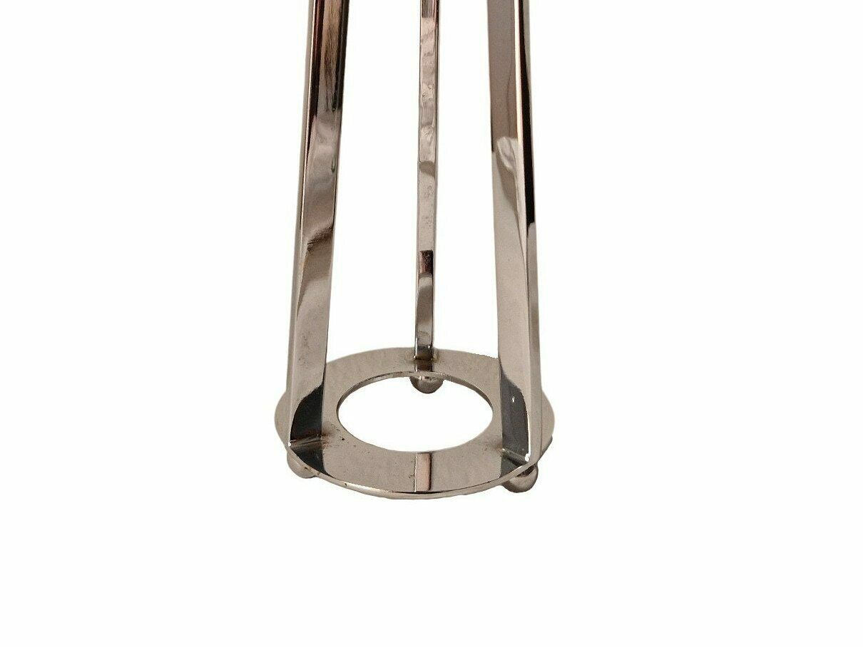 Vintage Glass Test Tube Bud Vase With Chrome Metal Tripod Vase photo vintage