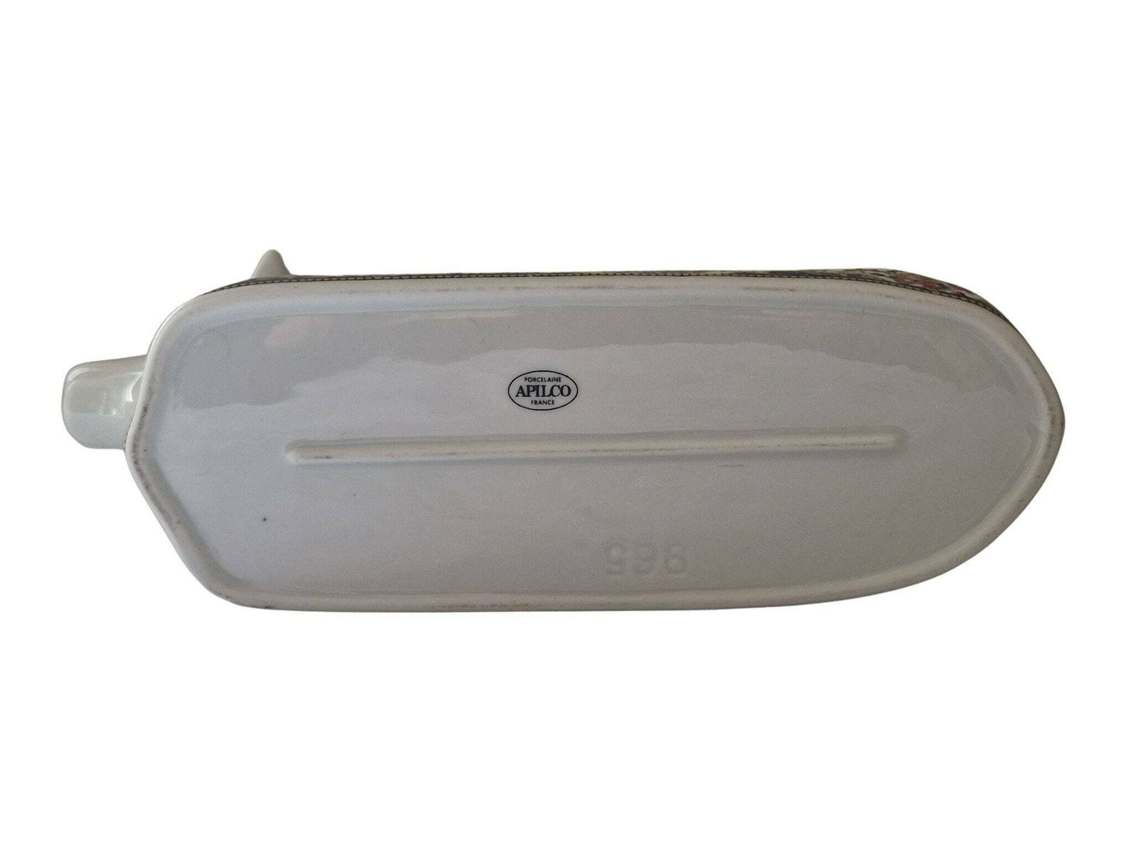 photo for sale Cow Head Farmer Butter Dish, French Apilco Porcelain Breakfast Serving Tray
