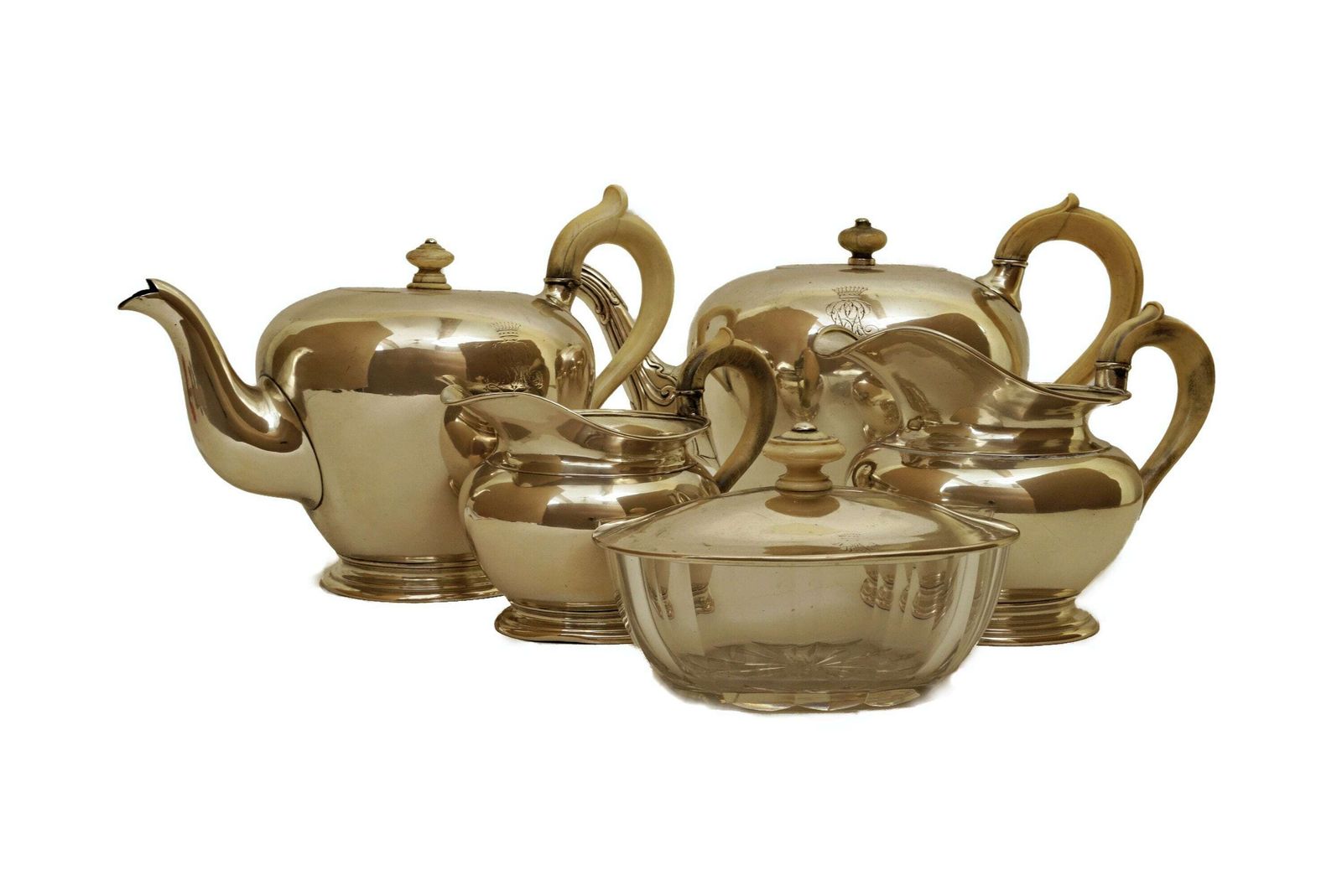 Austrian Sterling Silver Tea Service With Teapot, Sugar Bowl And Creamer Set
