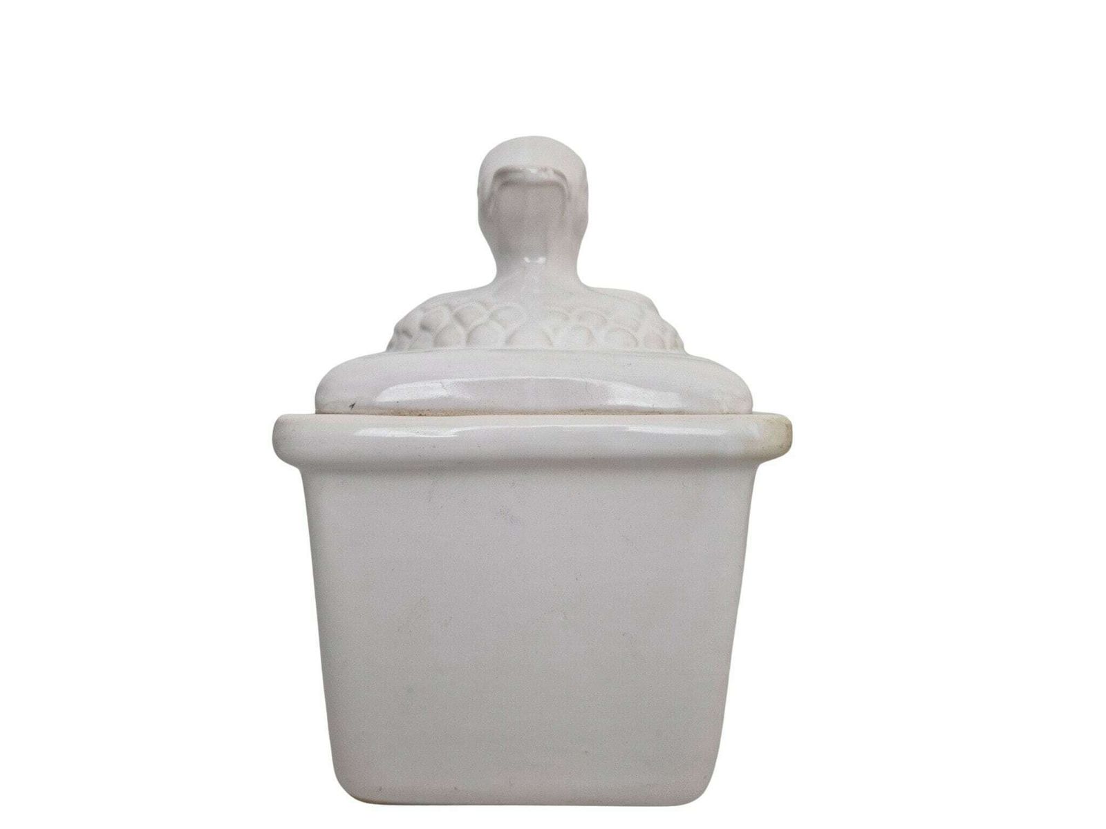 French White Ironstone Duck Tureen, Covered Casserole Terrine Dish photo Art