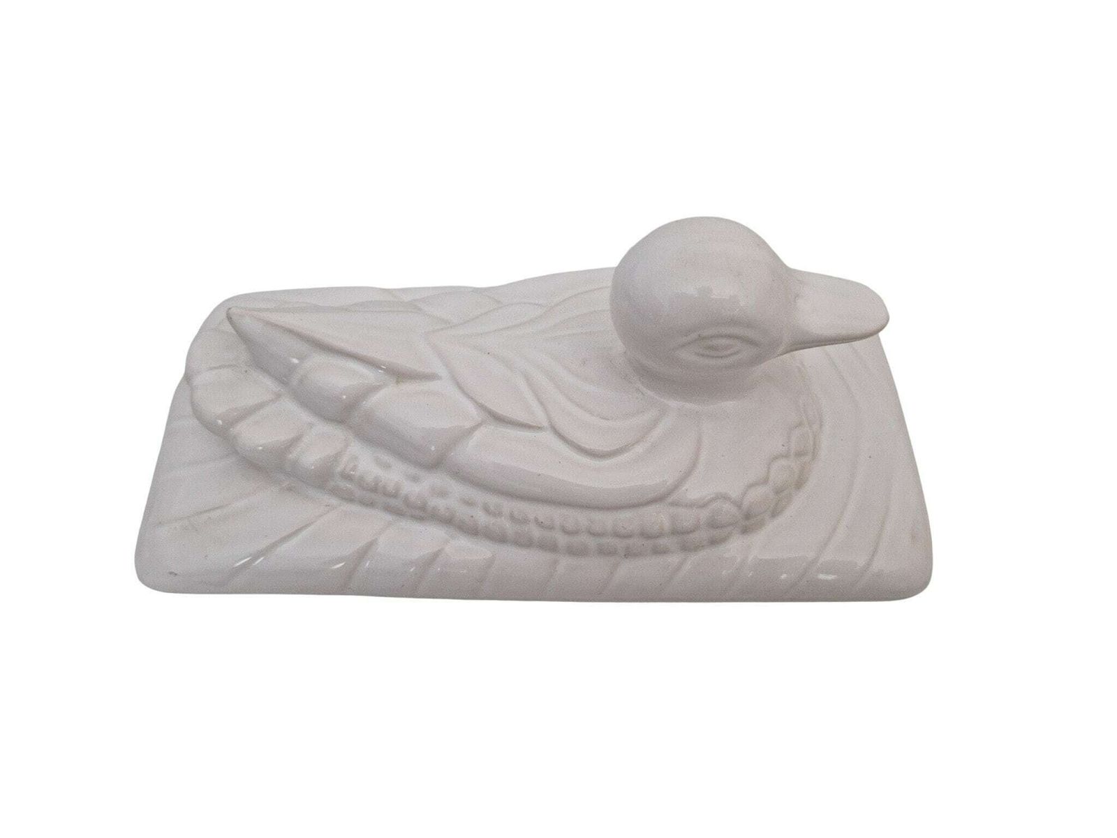 French White Ironstone Duck Tureen, Covered Casserole Terrine Dish photo buy