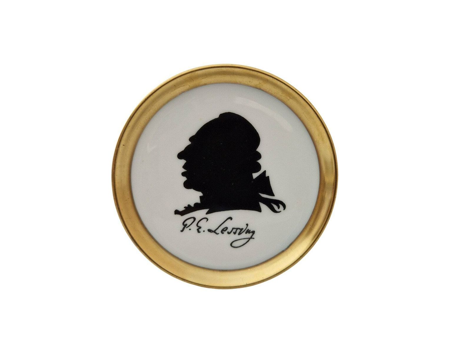 Furstenberg Porcelain Drink Coasters With German Philosopher Silhouette Portraits, Set Of 4 photo Art
