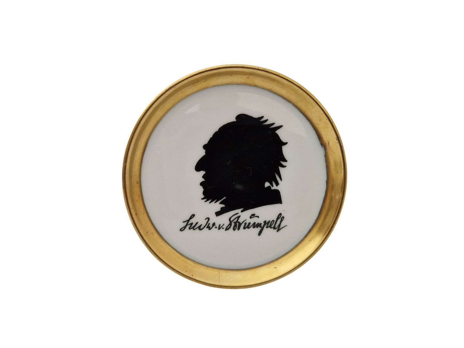Furstenberg Porcelain Drink Coasters With German Philosopher Silhouette Portraits, Set Of 4 photo vinterior