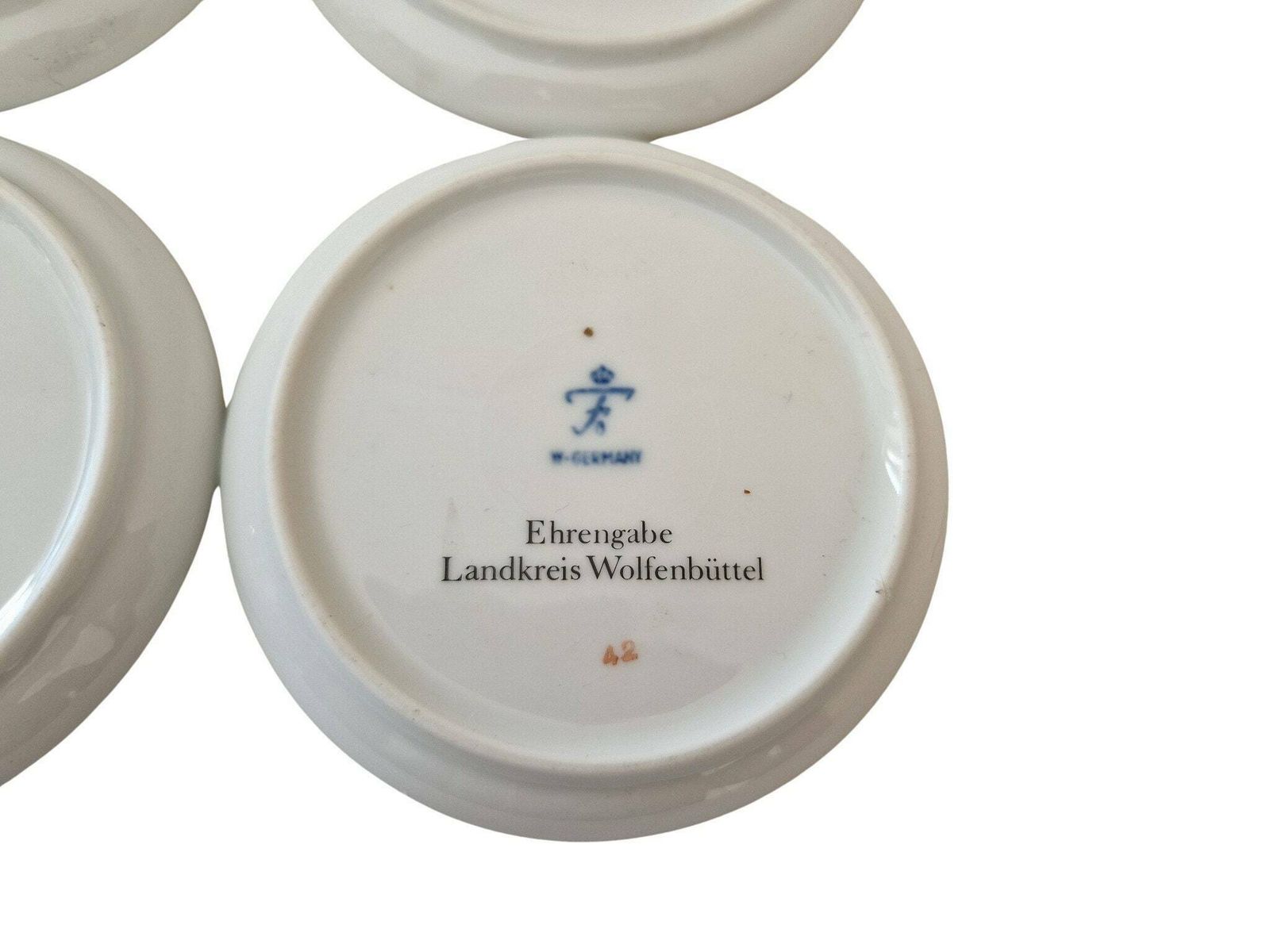 photo furniture Furstenberg Porcelain Drink Coasters With German Philosopher Silhouette Portraits, Set Of 4