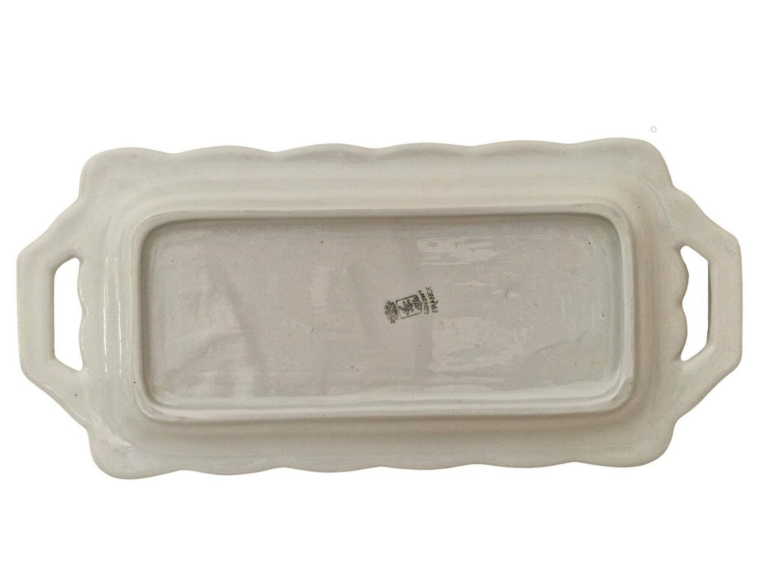 photo furniture Art Deco Celadon Ceramic Cake Platter By Longwy With Hand Painted Enamel Gazelle, French Faience Snack Tray