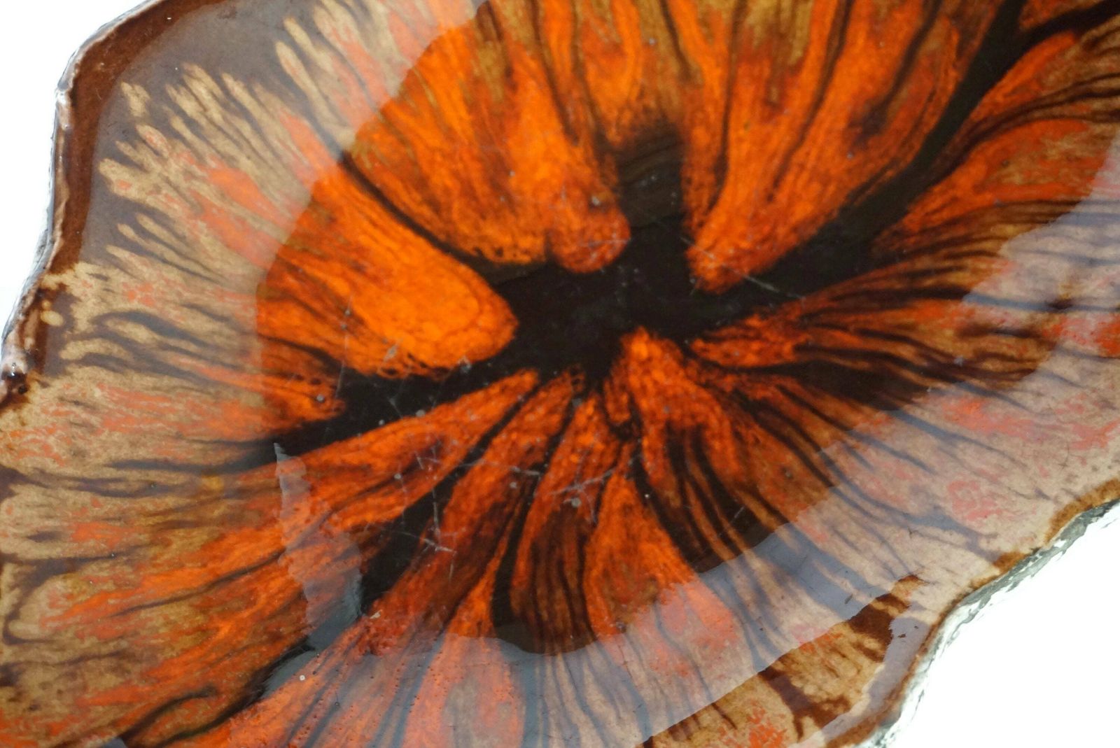 photo for sale 1950s French Pottery Leaf Coin Dish, Mid Century Modern Ceramic Fat Lava Glaze
