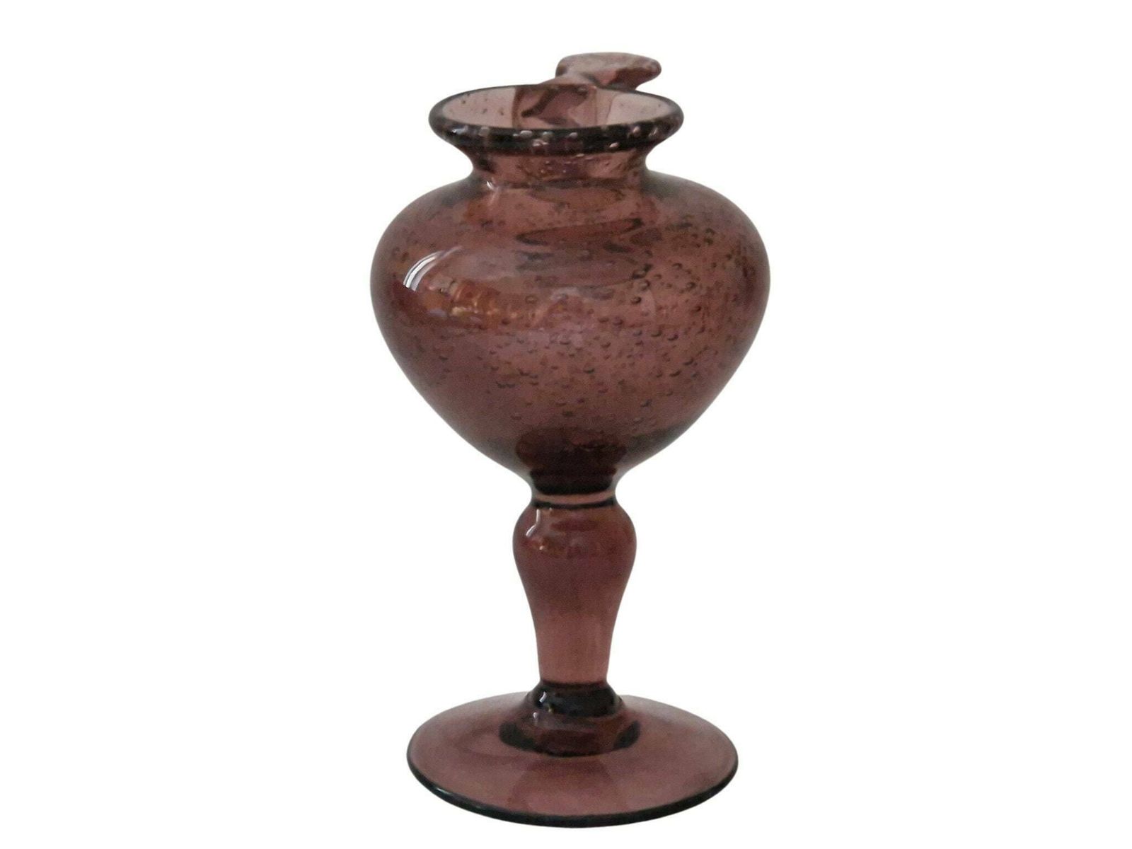 Biot Amethyst Handblown Glass Oil Lamp, Provence Decor photo for sale