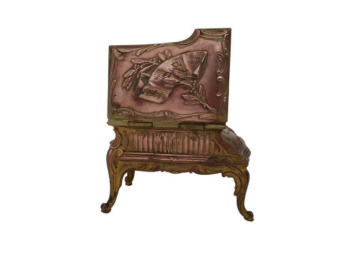 Antique French Musical Instrument Jewelry Box Miniature French Piano Jewellery Casket photo furniture