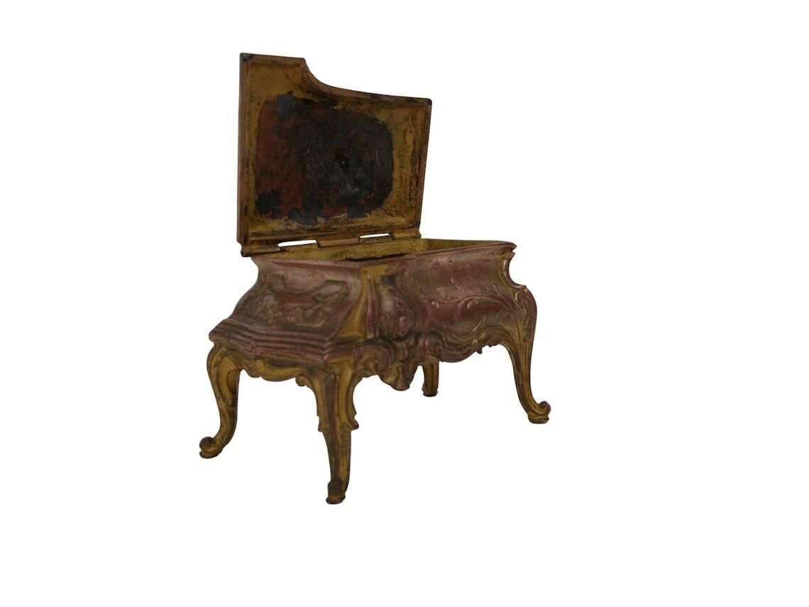 Antique French Musical Instrument Jewelry Box Miniature French Piano Jewellery Casket photo Home Decor
