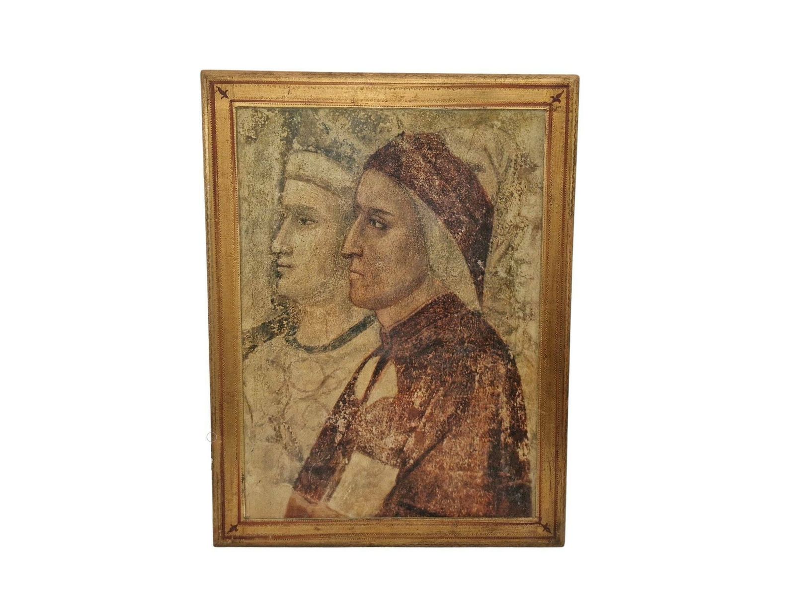 Vintage Florentine Dante Alighieri Portrait, Giotto Reproduction Art Print