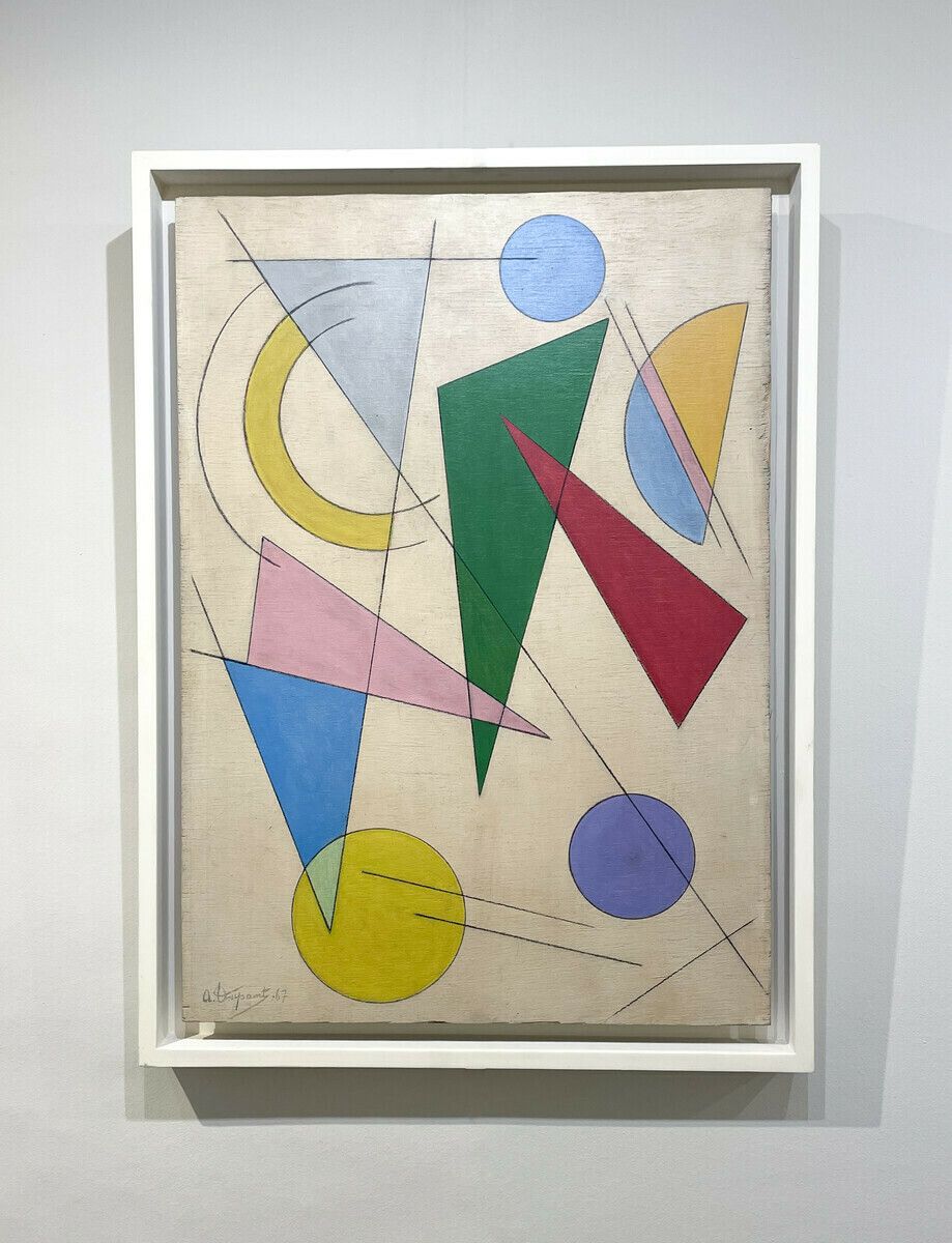 Abstract Painting On Board By Amilde Dupont