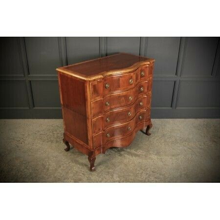 Large Walnut Serpentine Shaped Chest