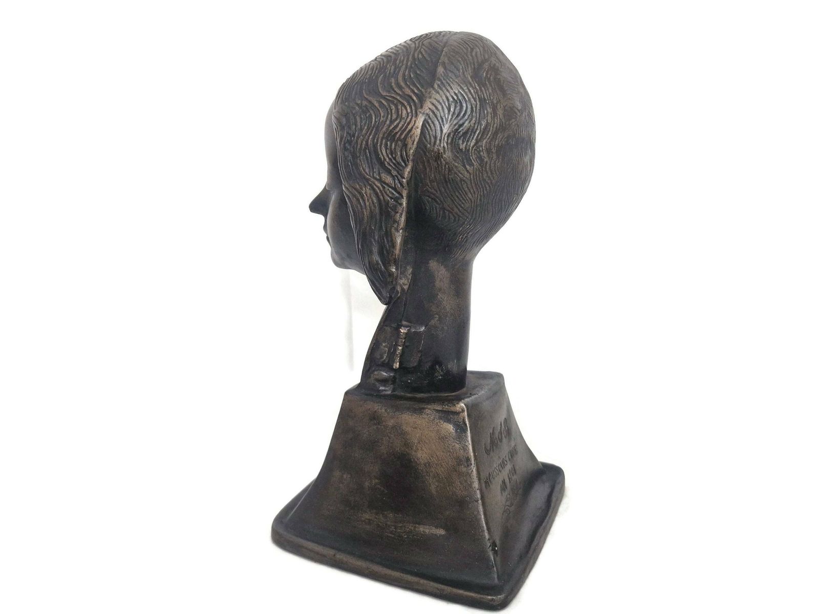 Saint Fortunata Bust Statue, Louvre Museum Reproduction Of Antique Christian Sculpture photo vintage