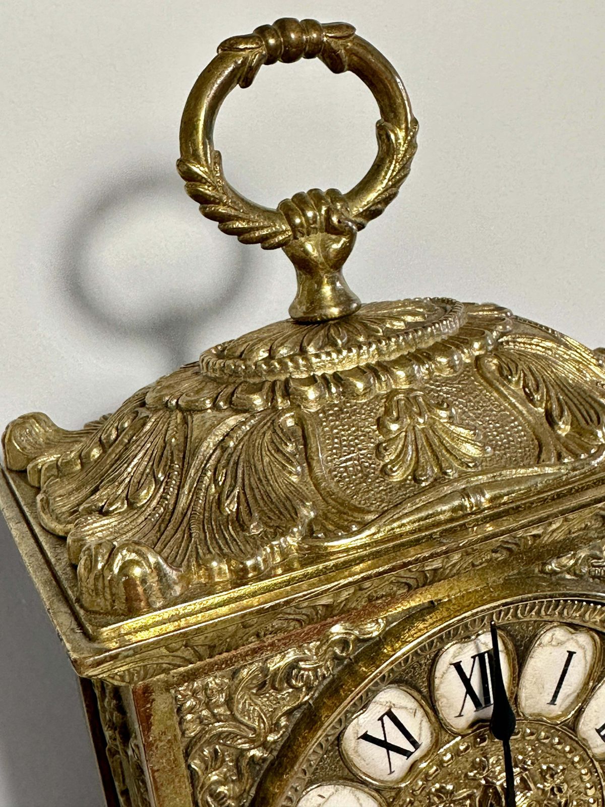 Beautiful Antique Brass Ormolu Franz Hermle & Sohn Repeating Mantel Clock Circa Early 1900’s photo vintage