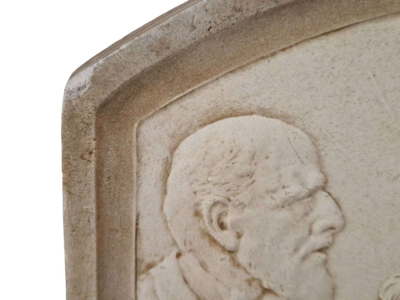 Ww1 Militaria Chalkware Wall Hanging Plaque With Deroulede Portrait By Louis Octave Mattei, French Patriotic Souvenir Alsace Lorraine photo vintage