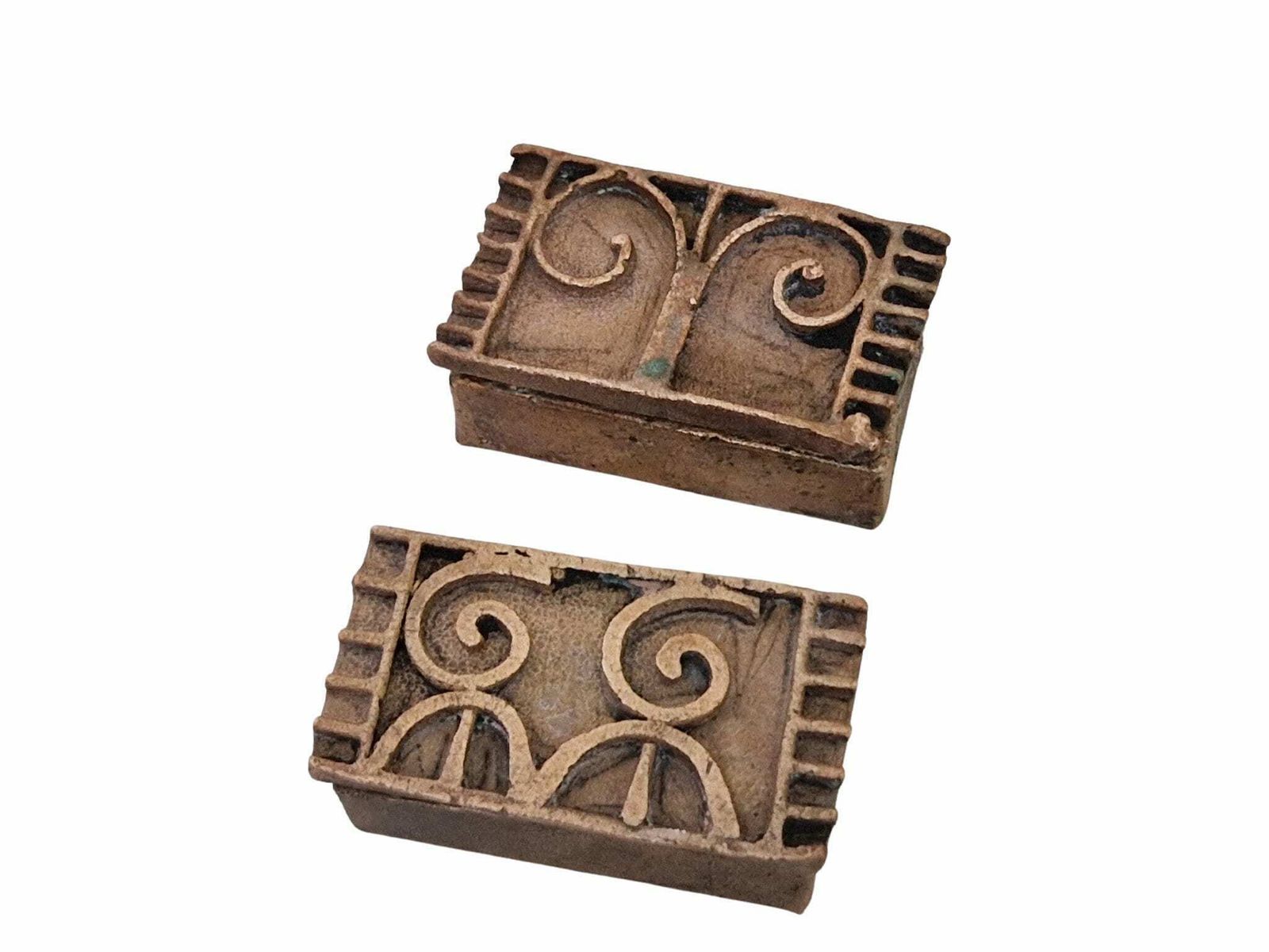 Antique Akan Gold Dust Box, Set Of Two, Collectible African Art photo furniture