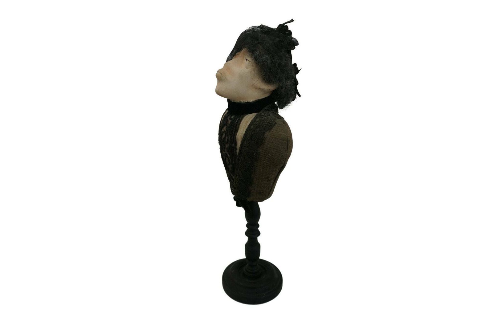 Satirical Bust Figure Of Old Lady, Caricature Ceramic Figurine, Balzac Cousin Bette photo 210.0