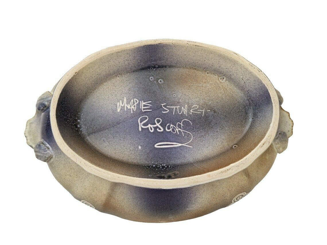 photo for sale Marie Stuart Roscoff Pottery Soup Tureen With Celtic Triskele Motifs, French Brittany Serving Dish With Lid