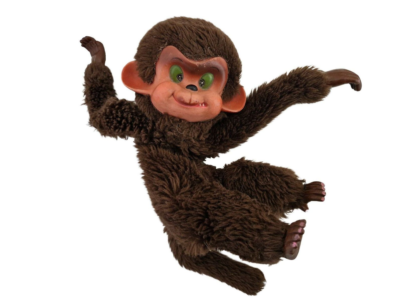 1960s Monkey Plush Toy With Rubber Face photo for sale