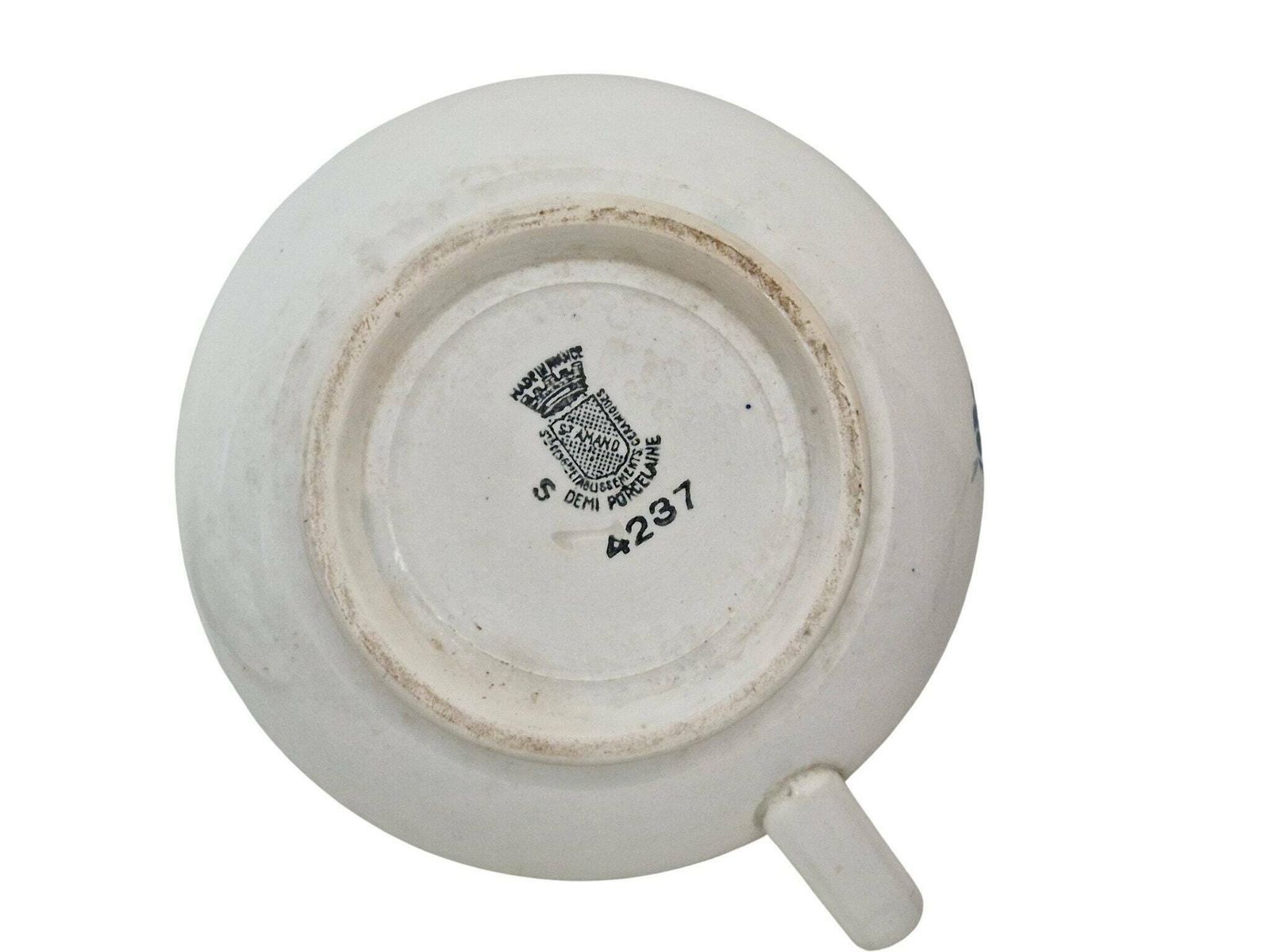 French Porcelain Chamber Pot With Blue Roses Transferware By Saint Amand photo vinterior