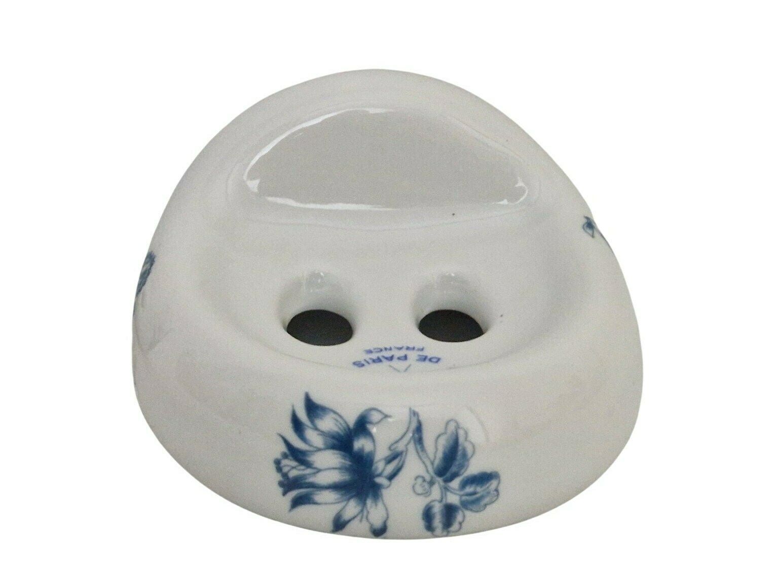 Paris Porcelain Bathroom Towel Hook And Toothbrush Holder Set, Romantic French White And Blue Bathroom Decor photo for sale