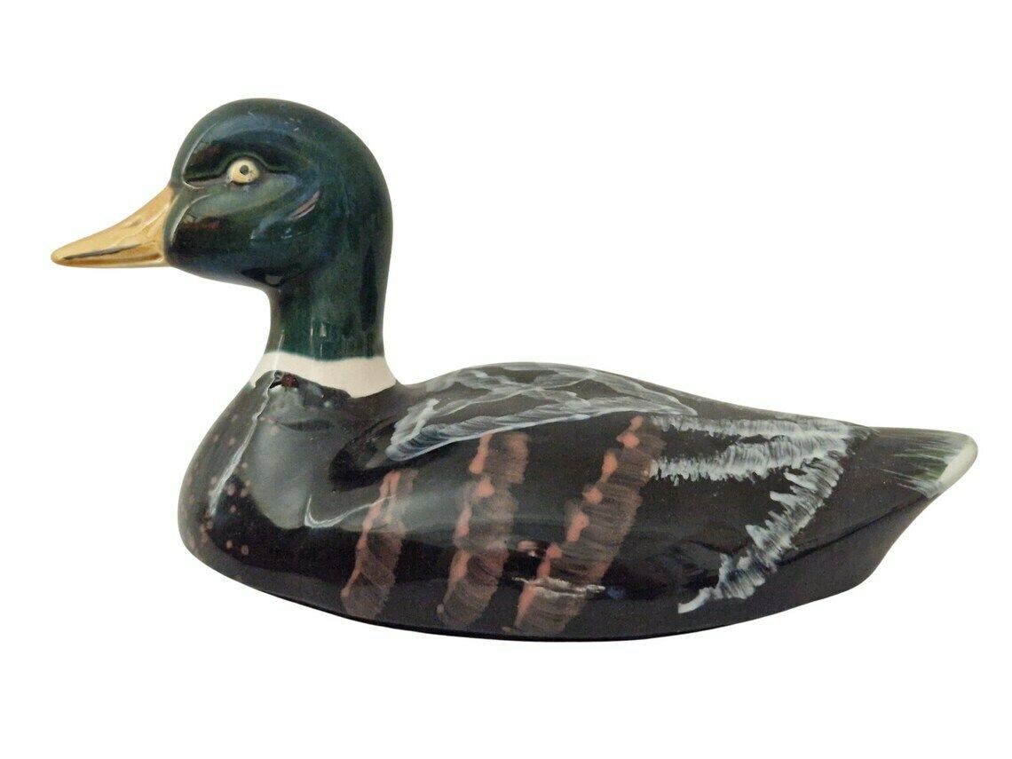 photo furniture Mallard Duck Majolica Tureen By Michel Caugant French Foie Gras Terrine Woodland Table Decor